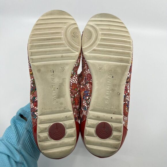 Sabrinas Ballet Flats Red Patent‎ Leather Cap Toe Spain Butterfly Bow 36 5.5-6 - Picture 10 of 13